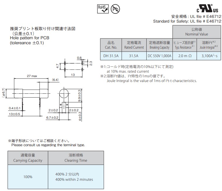 仕様表1