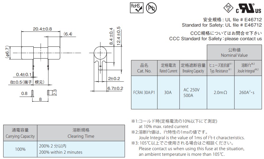 仕様表1