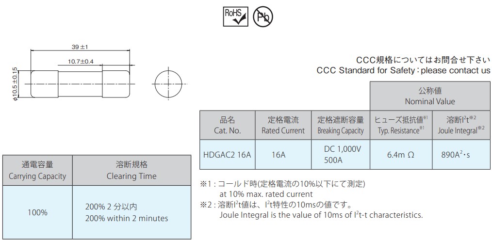 仕様表1